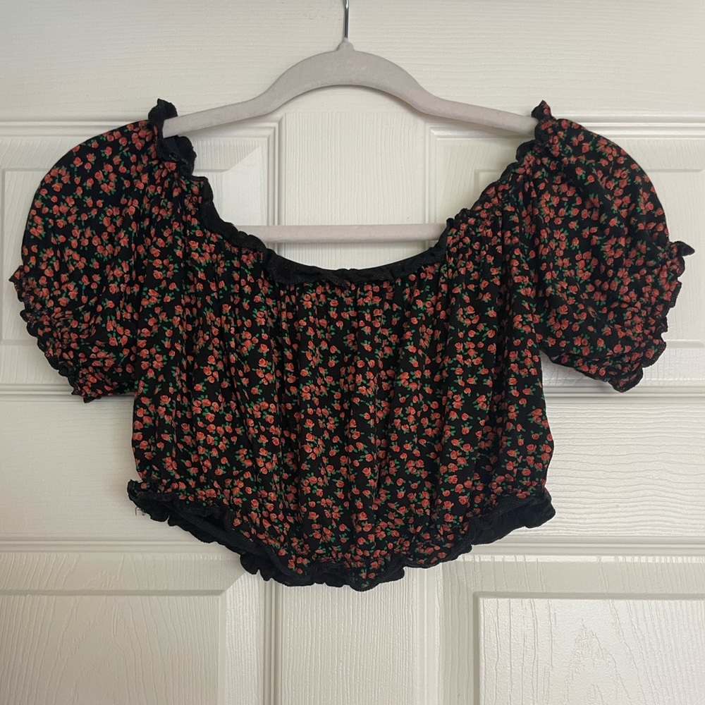 Nasty Gal Floral Crop Top